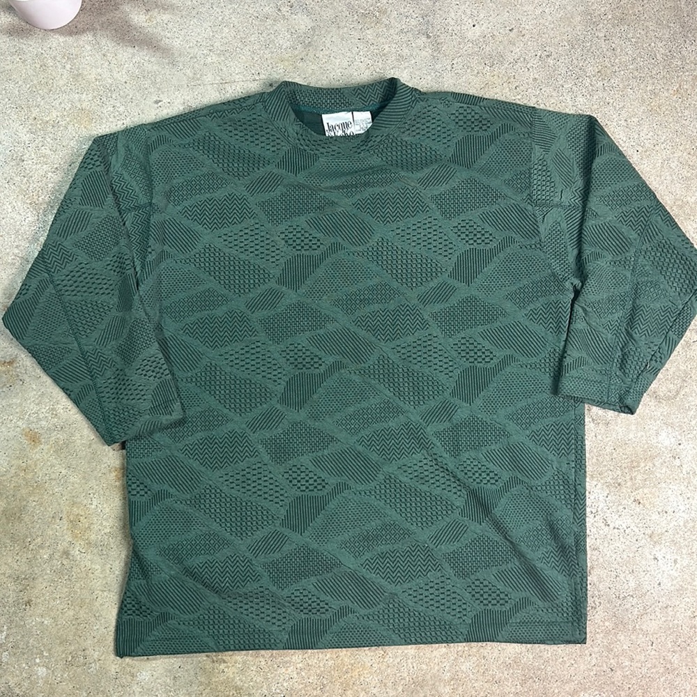 Jacque & Koko Green Textured Womans Sweater k166 Vintage